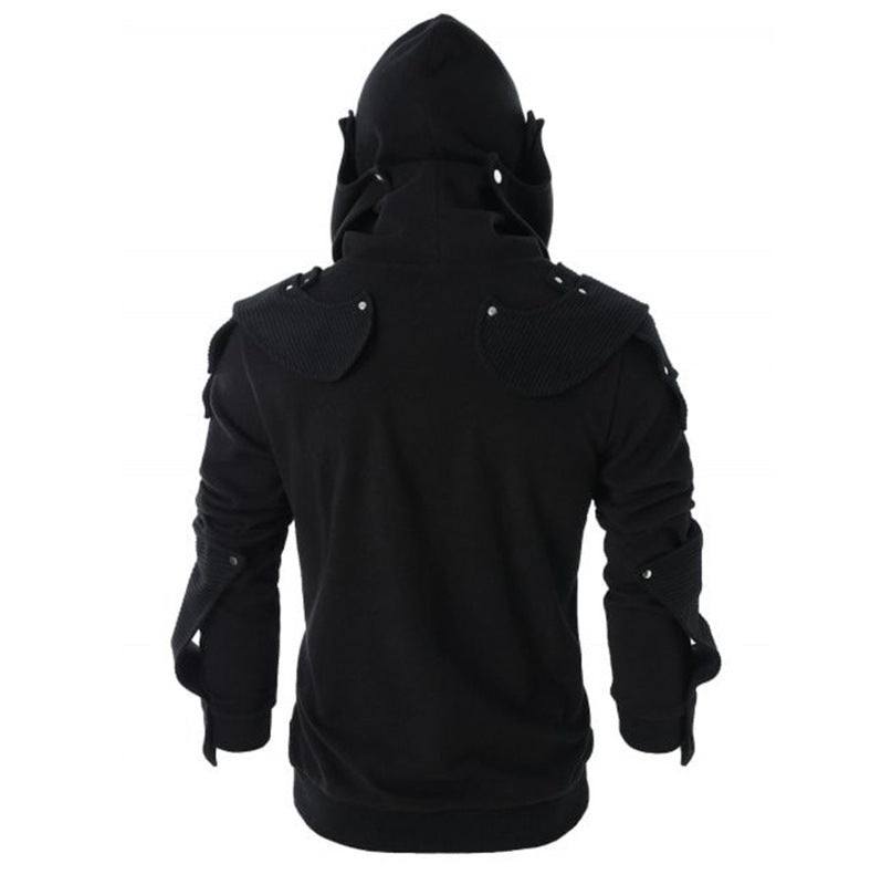Men's hoodie with innovative hood design and textured sleeves Lisslune