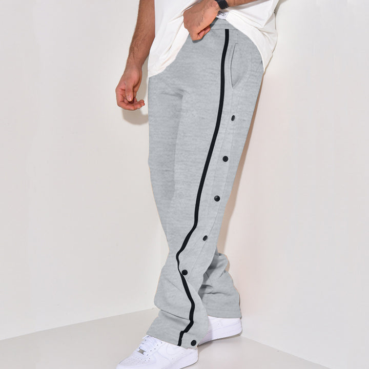 Men's Sporty Jogging Pants with Practical Snap Buttons Lisslune
