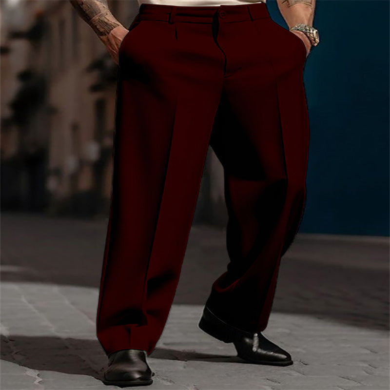 Men's classic suit trousers with a high waist and wide legs Lisslune