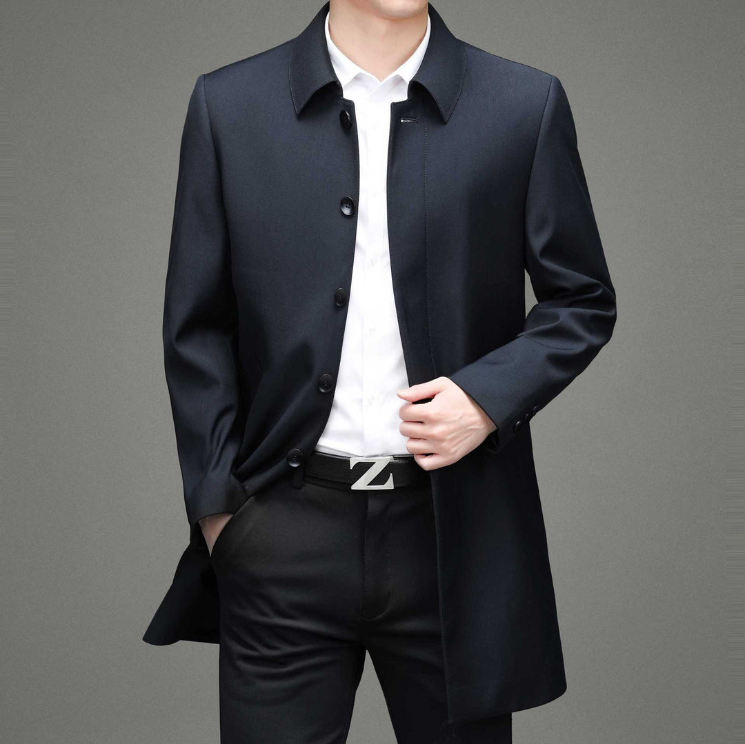 Men's Elegant Short Coat with Modern Cut and Practical Side Pockets Lisslune