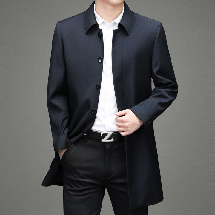 Men's Elegant Short Coat with Modern Cut and Practical Side Pockets Lisslune