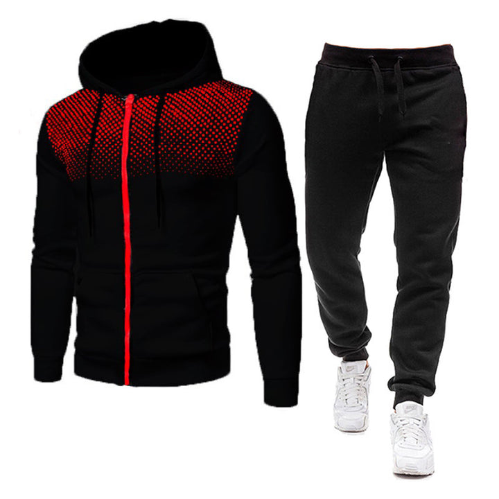 Men's Sporty Hooded Sweatshirt Jacket with Innovative Design and Comfortable Jogging Pants Lisslune