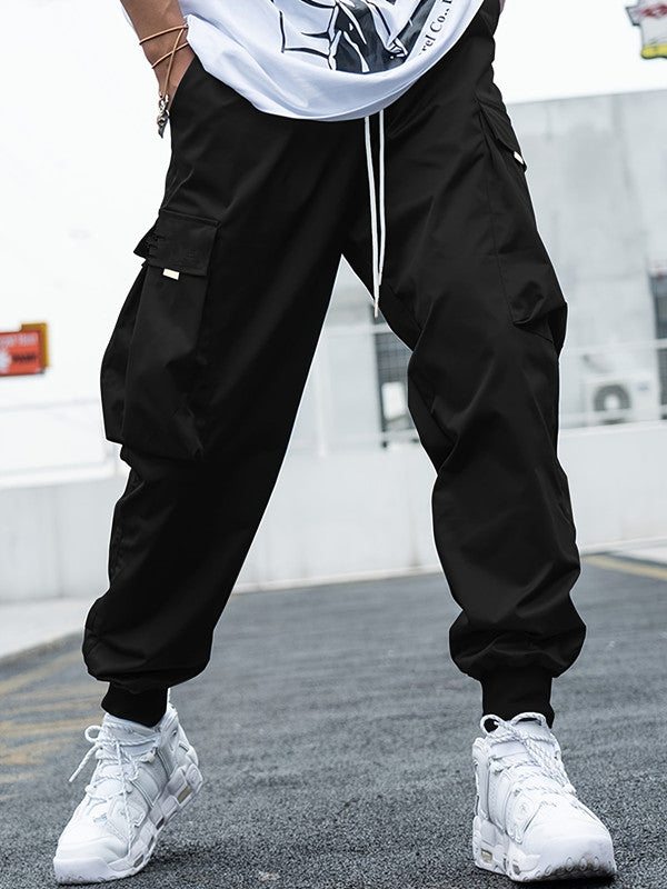 Men's casual utility pants with practical pockets and elastic hem Lisslune