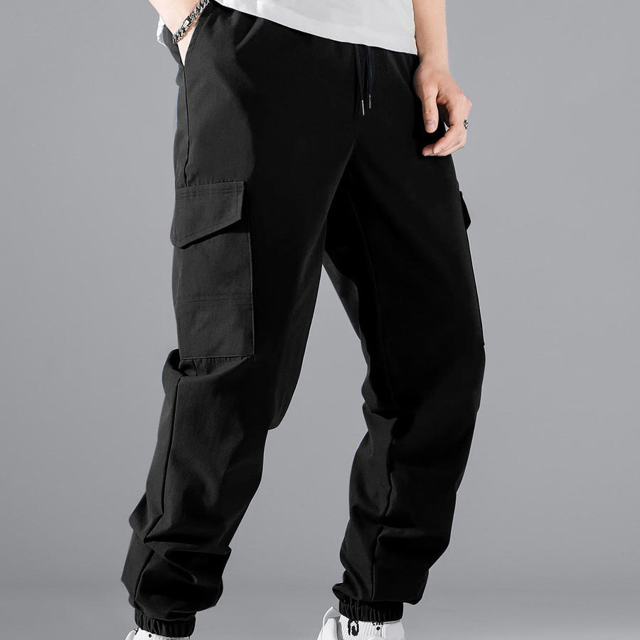 Men's cargo training pants with practical side pockets and elastic waistband Lisslune