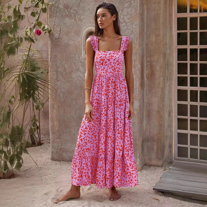 Women's maxi dress with voluminous skirt and delicate ruffle details Lisslune