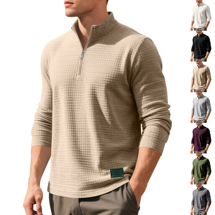 Men's sweater with textured design and high-collar Lisslune