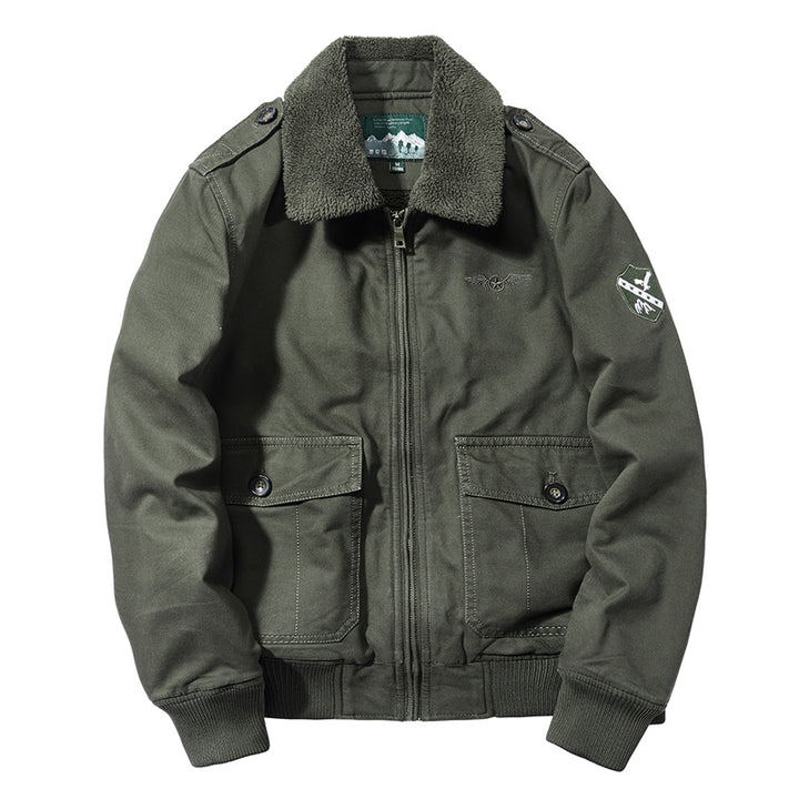 Men's Bomber Jacket with Soft Fleece Lining and Practical Pockets Lisslune