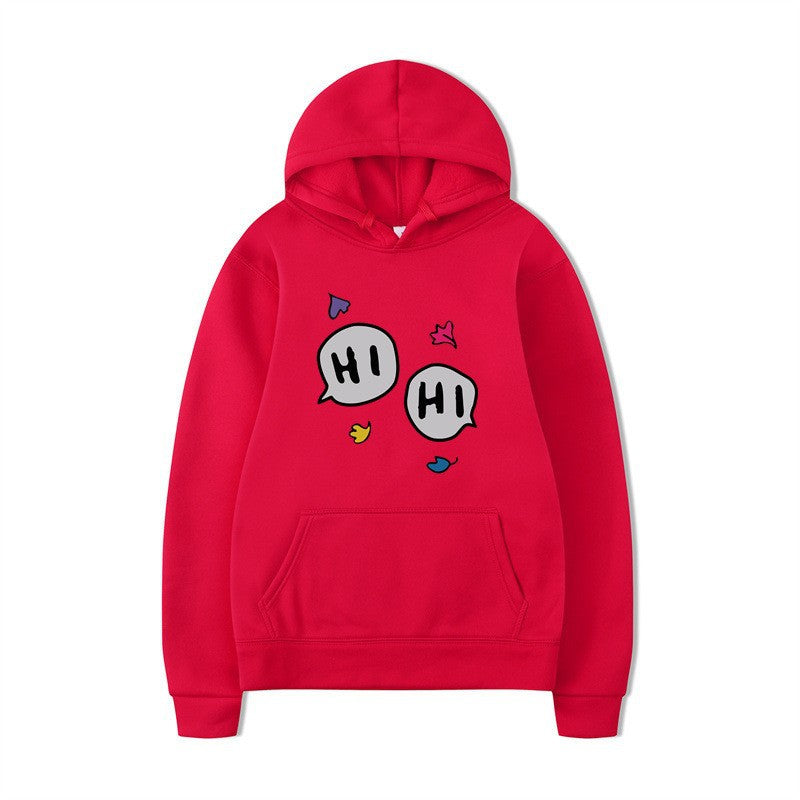 Women's hoodie with creative cartoon design and kangaroo pocket Lisslune