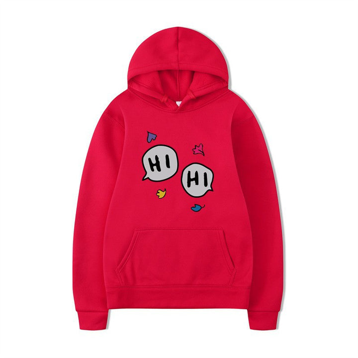 Women's hoodie with creative cartoon design and kangaroo pocket Lisslune