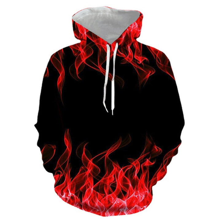 Unisex hoodie with eye-catching flame motif Lisslune