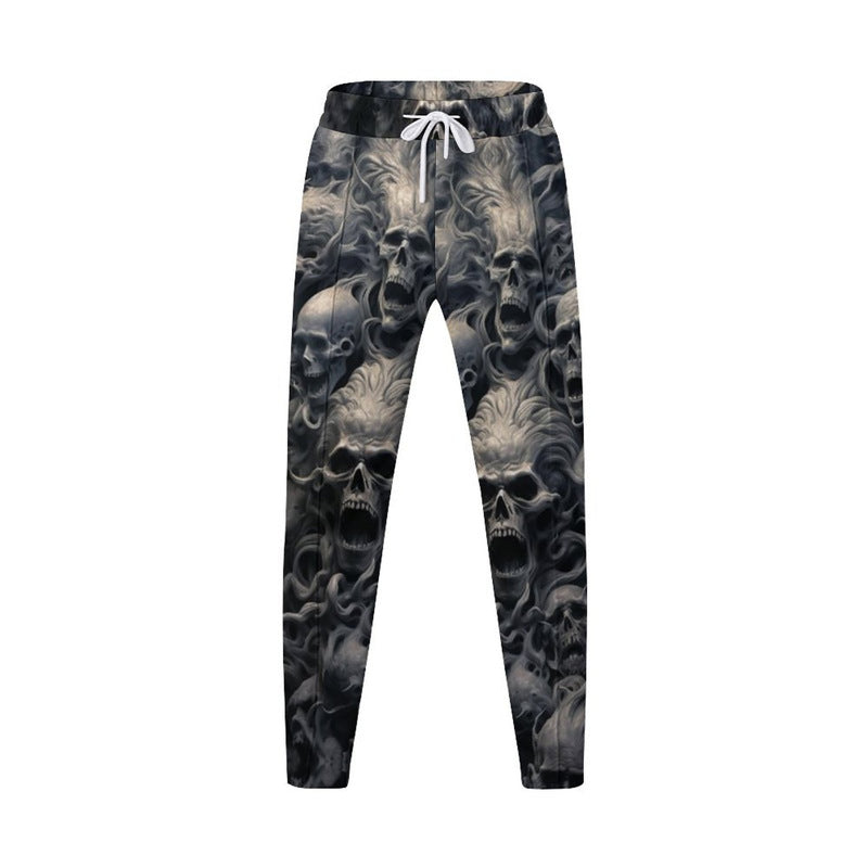 Men's cargo pants with unique skull pattern and elastic waistband Lisslune