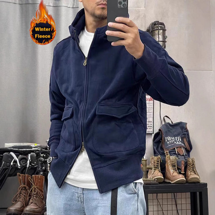 Men's warm fleece jacket with practical pockets and modern cut Lisslune