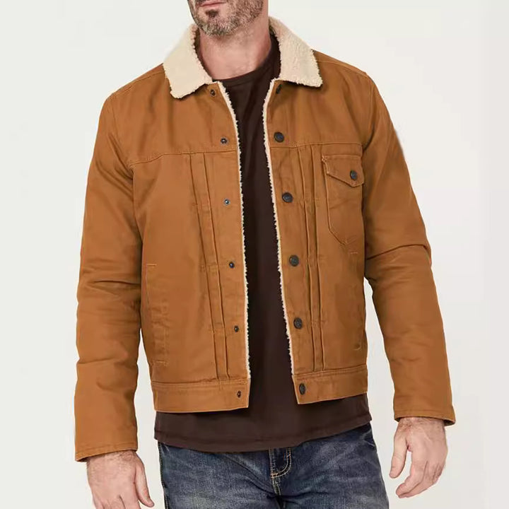 Men's cozy and stylish fleece jacket with snap buttons Lisslune