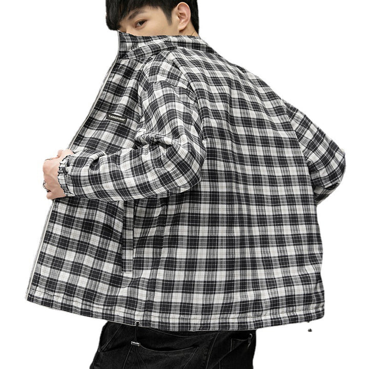 Men's functional jacket with breathable properties and stylish check pattern Lisslune