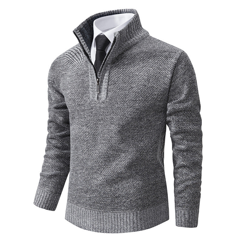 Men's sweater with modern zipper and structured surface Lisslune