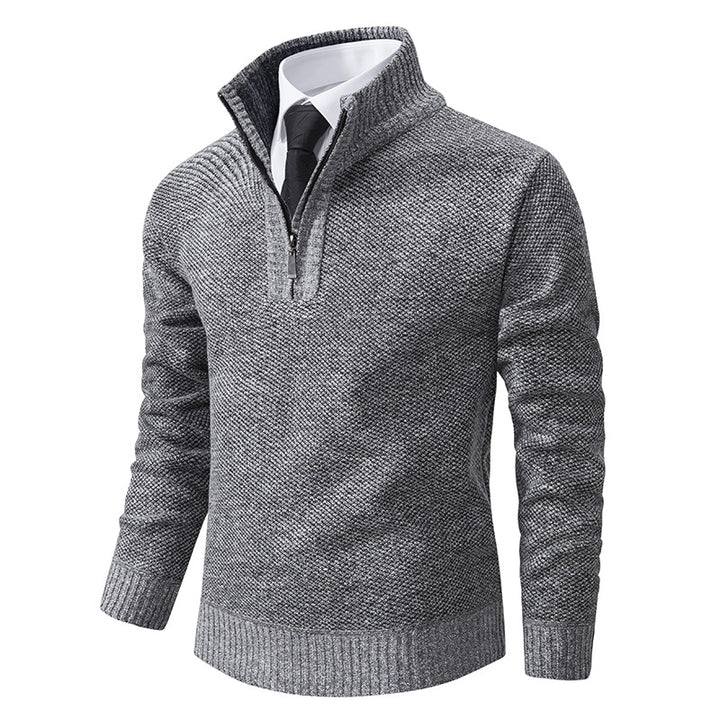 Men's sweater with modern zipper and structured surface Lisslune