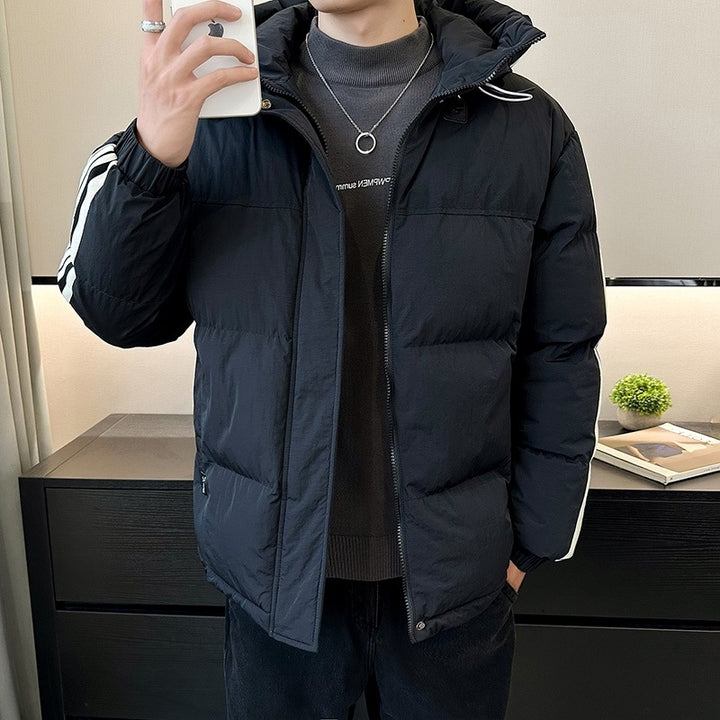 Men's fashionable and warm quilted jacket with adjustable hood Lisslune