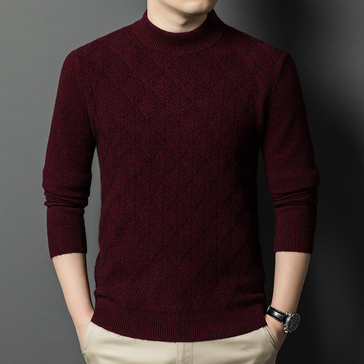 Men's fashionable fine-knit sweater with diamond pattern Lisslune