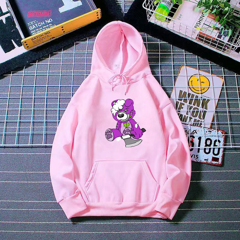 Women's hooded sweatshirt with charming bear motif Lisslune