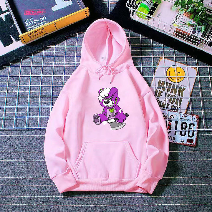 Women's hooded sweatshirt with charming bear motif Lisslune