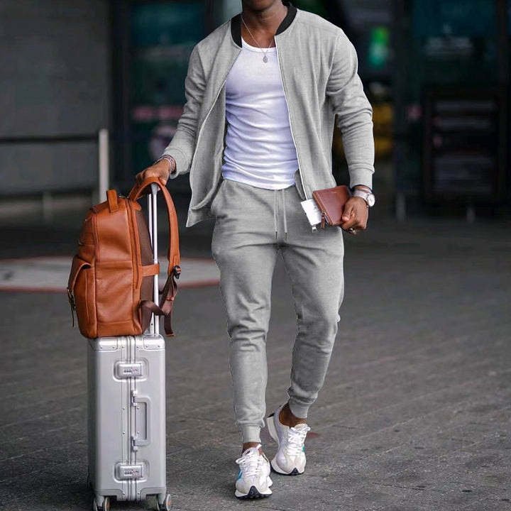 Men's sporty leisure suit with elastic waistband and practical pockets Lisslune