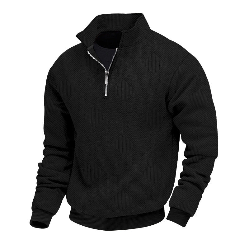 Men's fleece pullover with high collar and innovative structure design Lisslune