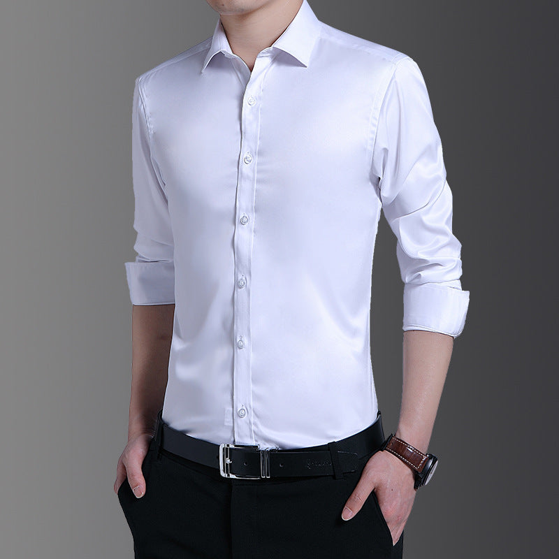 Men's elegant long-sleeved shirt with a shiny surface Lisslune