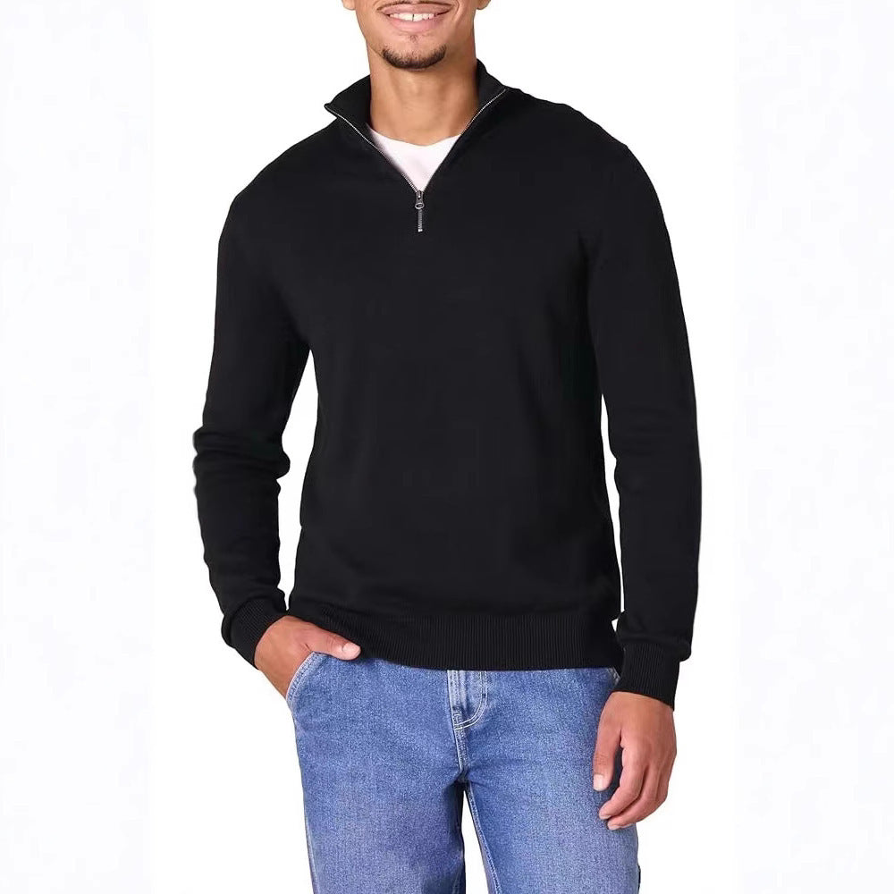 Men's elegant turtleneck sweater with full-length zipper Lisslune