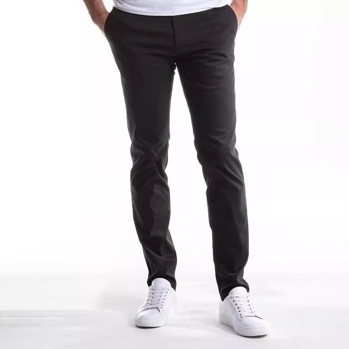 Men's Comfortable Chinos with Modern Cut and Elastic Waistband Lisslune