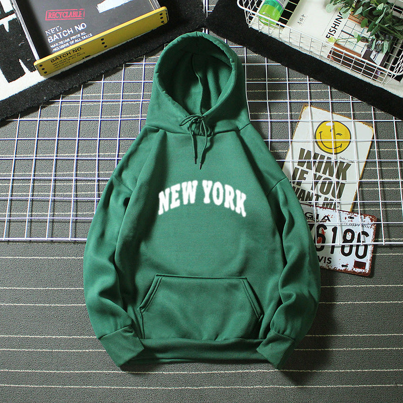 Women's Hooded Sweatshirt with Modern New York Lettering Lisslune