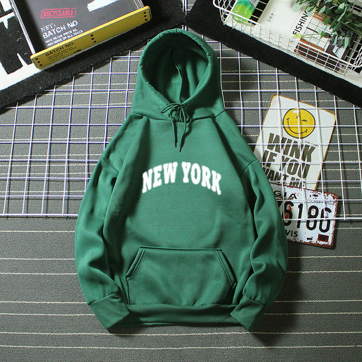 Women's Hooded Sweatshirt with Modern New York Lettering Lisslune
