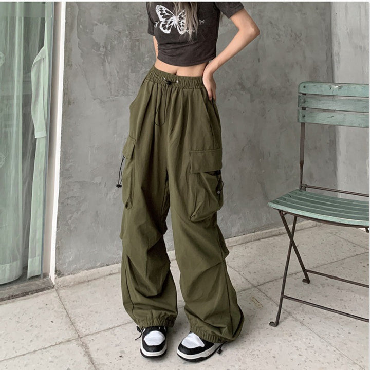 Women's cargo pants with practical side pockets and elastic waistband Lisslune 1775573717