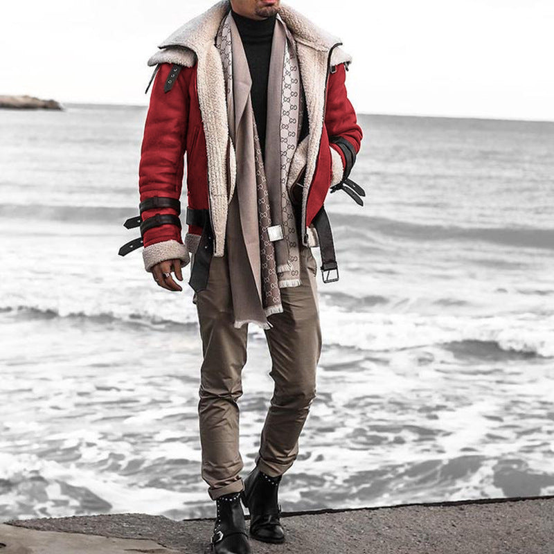 Men's bomber jacket with luxurious synthetic fur lining and modern accents Lisslune