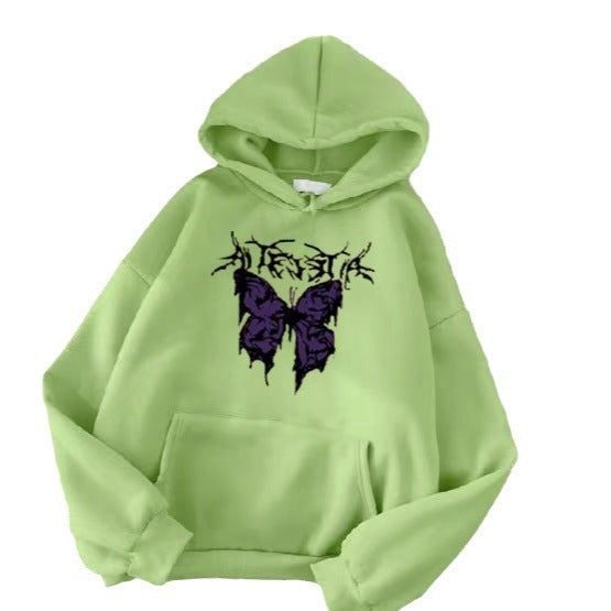 Women’s Hoodie with Artistic Butterfly Design Lisslune