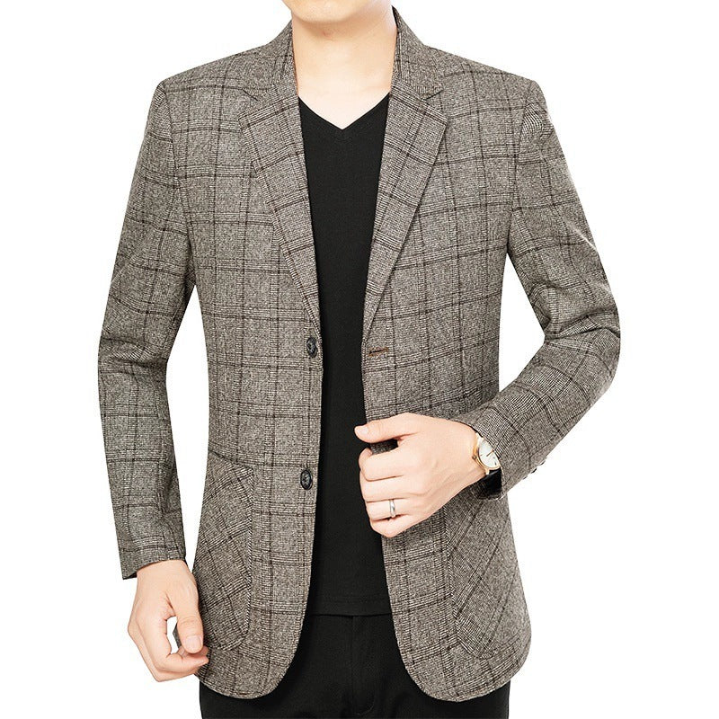 Men's Elegant Checked Blazer Lisslune