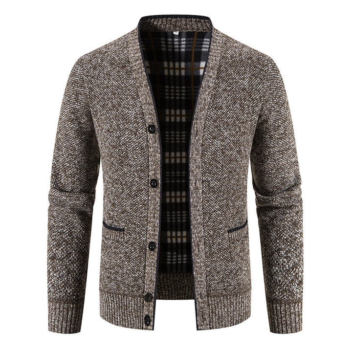 Men's cardigan with elegant check structure and button closure Lisslune