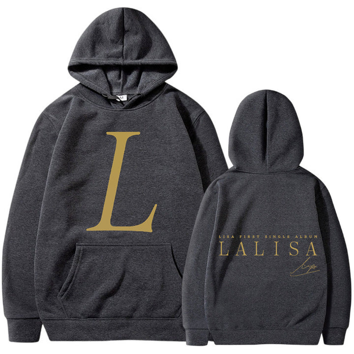 Women's hoodie with stylish initials print and generous kangaroo pocket Lisslune