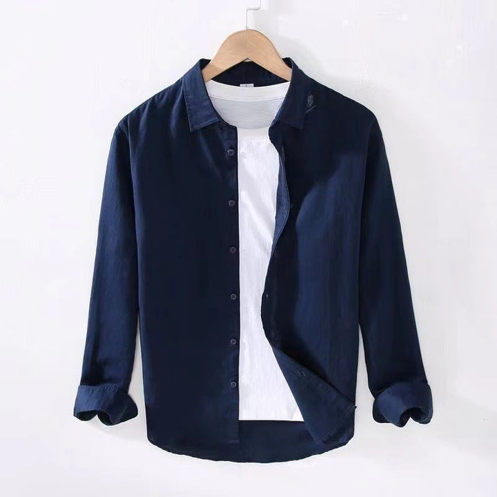 Men's casual cotton shirt with modern cut and practical details Lisslune
