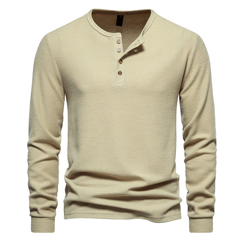 Men's Long Sleeve Shirts with Button Placket Lisslune