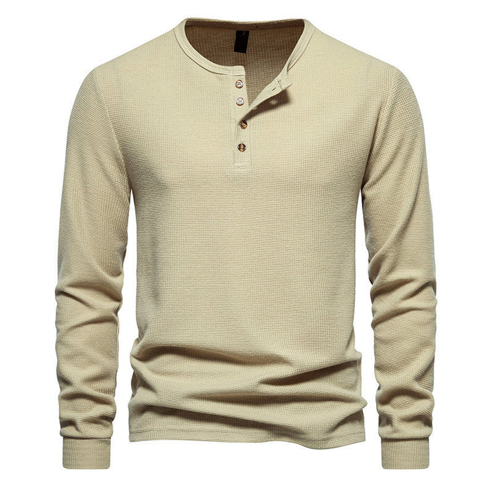 Men's Long Sleeve Shirts with Button Placket Lisslune