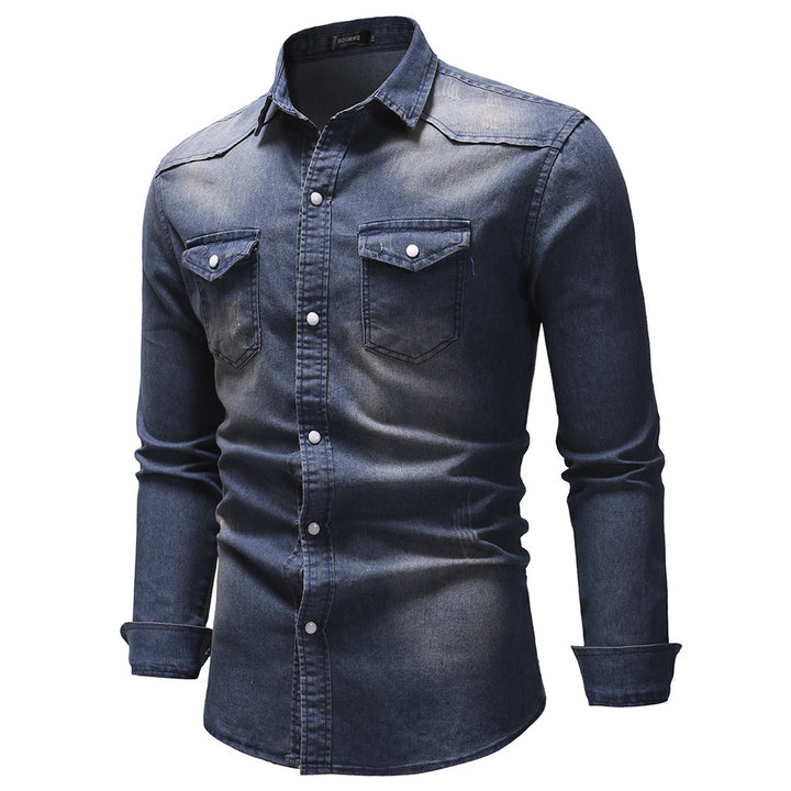 Men's denim shirt with modern details and practical pockets Lisslune