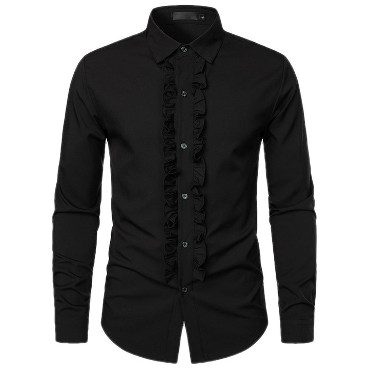 Men's Elegant Shirt with Ruffle Details Lisslune