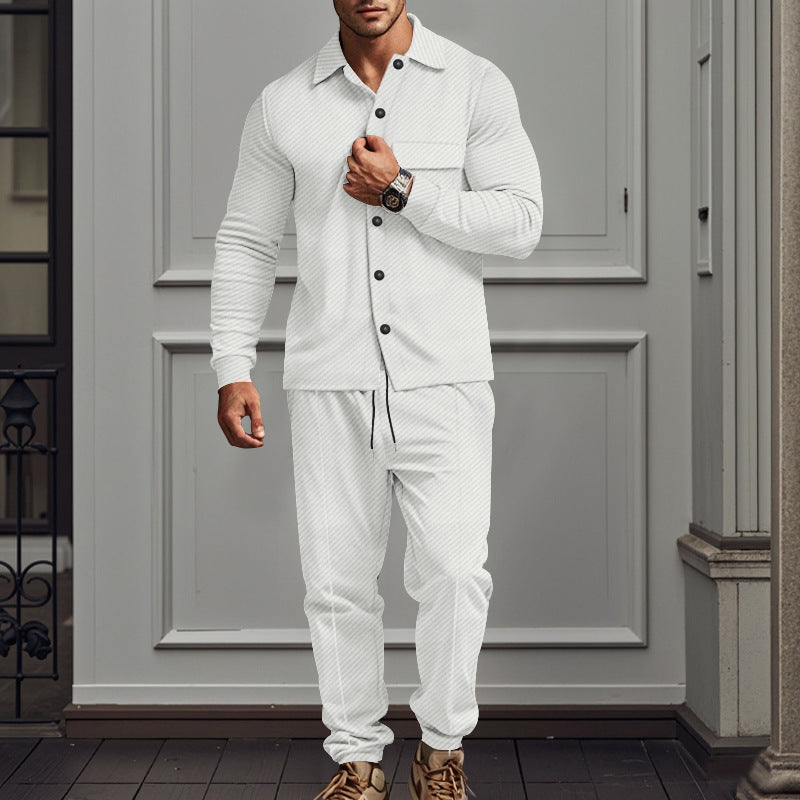 Men's casual pajama set with elegant button details Lisslune