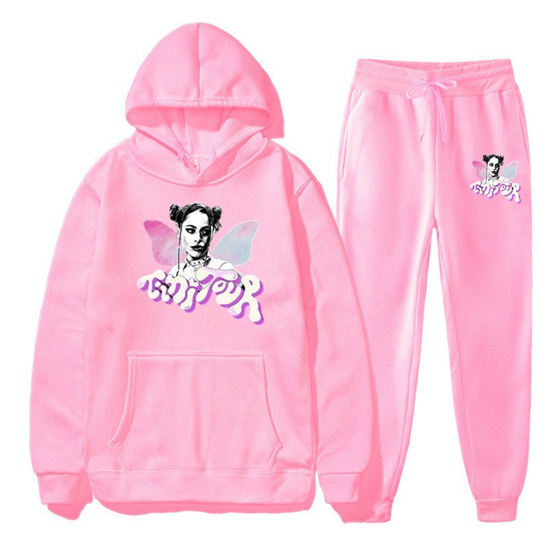Women's sweatshirt and jogging pants set with creative graphic design Lisslune