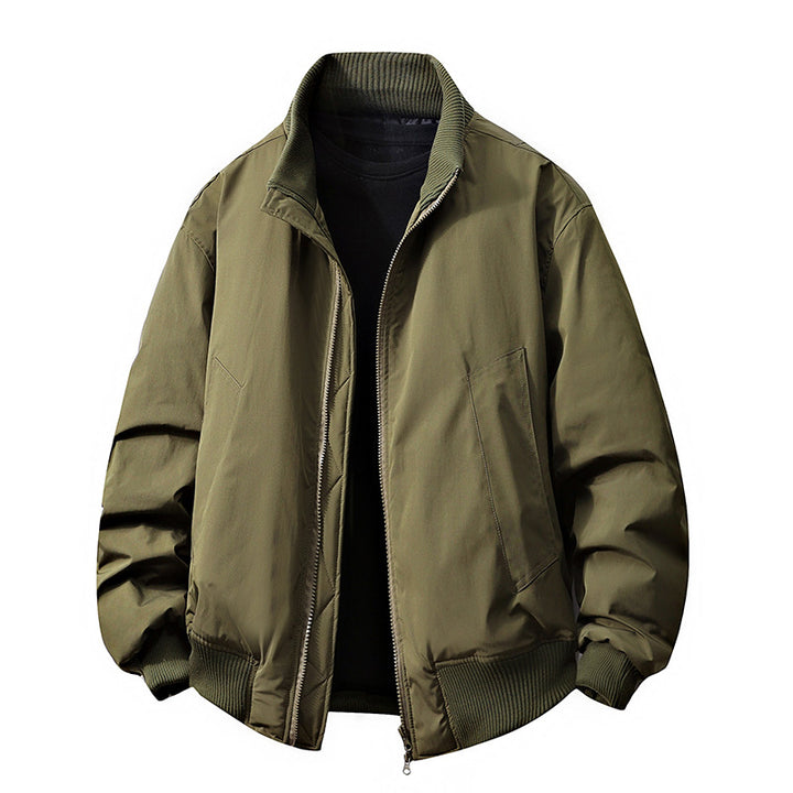 Men's transitional jacket with high collar and practical side pockets Lisslune