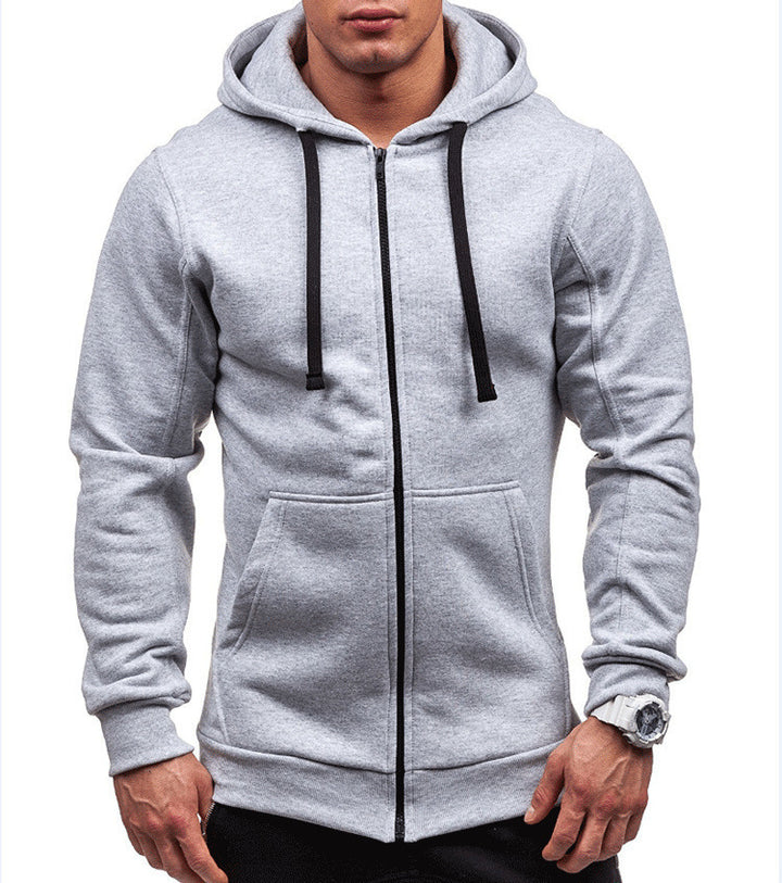 Men's Sporty Fleece Zip-Up Hoodie Lisslune