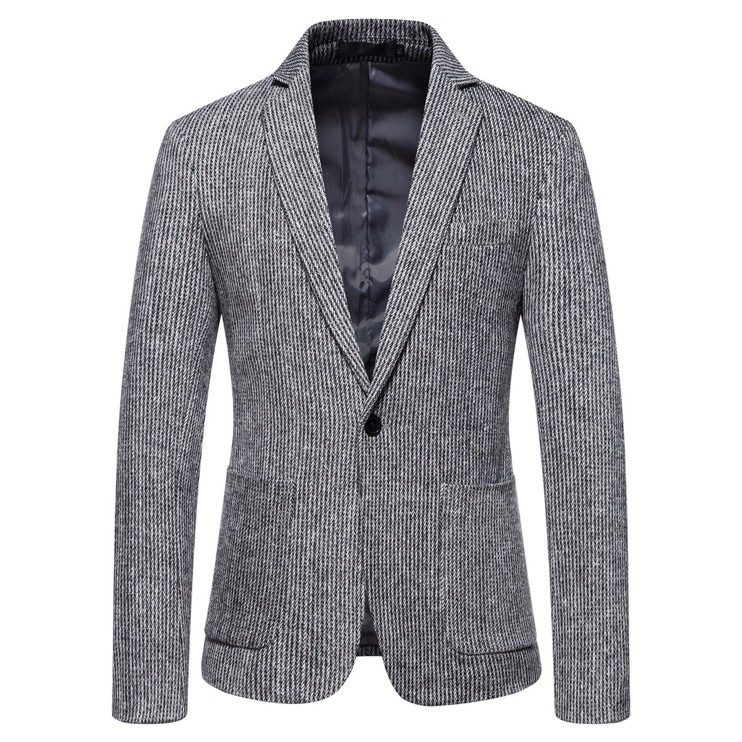 Men's elegant knit blazer with textured design and slim fit Lisslune