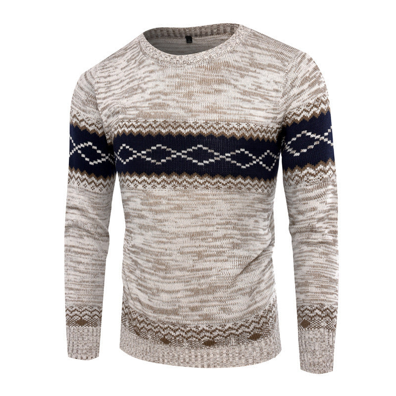 Men's knitted sweater with modern geometric pattern Lisslune