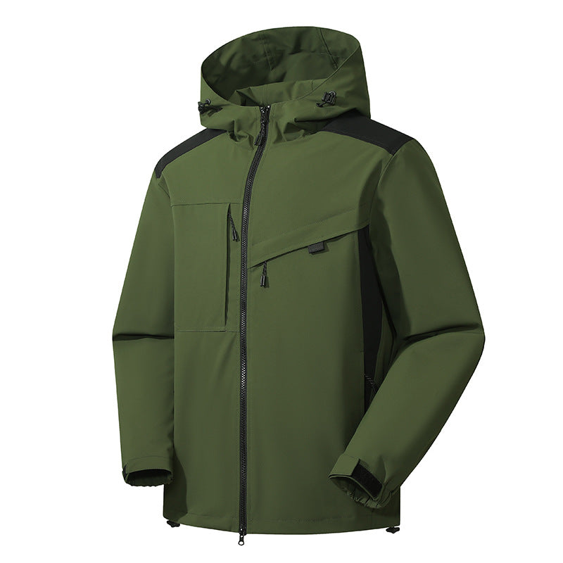 Men's multifunctional outdoor jacket with adjustable hood and strong zippers Lisslune