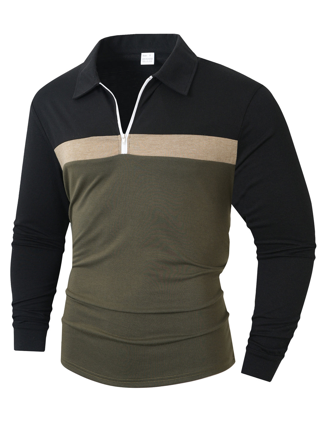 Men's Sporty Long Sleeve Shirt with Zipper Lisslune